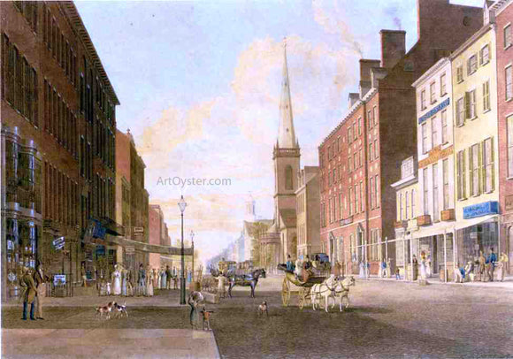  John William Hill Broadway Looking South from Liberty Street - Canvas Art Print