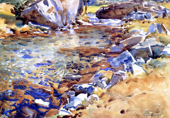  John Singer Sargent Brook Among the Rocks - Canvas Art Print
