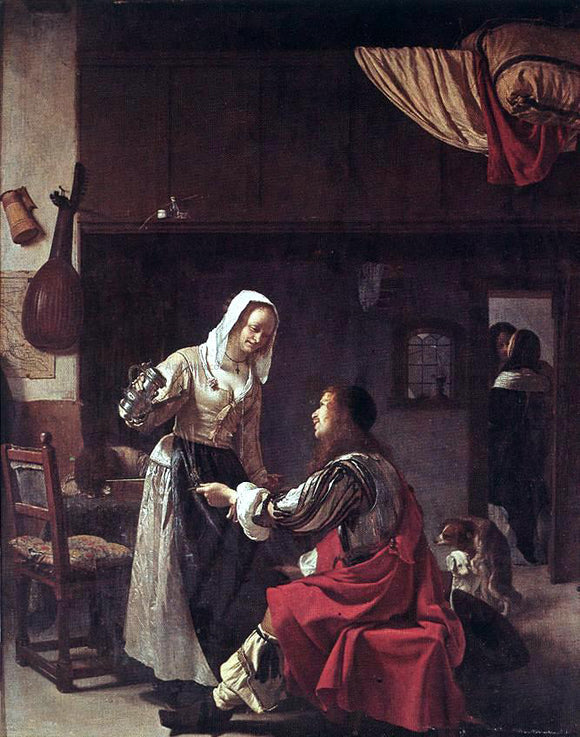  Frans Van Mieris Brothel Scene - Canvas Art Print