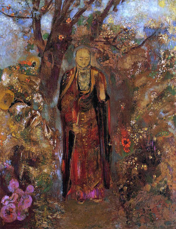  Odilon Redon Buddah Walking among the Flowers - Canvas Art Print