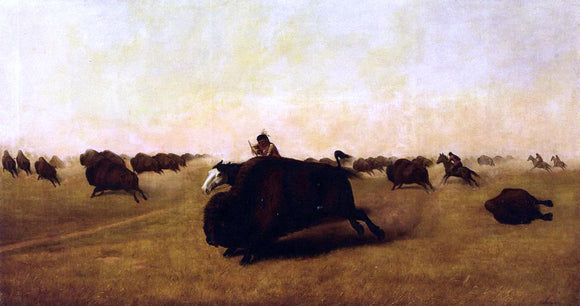  William Jacob Hayes Buffalo Hunt - Canvas Art Print