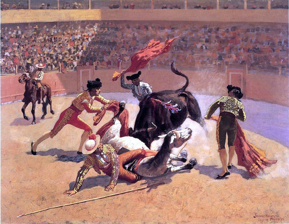  Frederic Remington Bull Fight in Mexico - Canvas Art Print