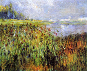  Pierre Auguste Renoir Bulrushes on the Banks of the Seine - Canvas Art Print
