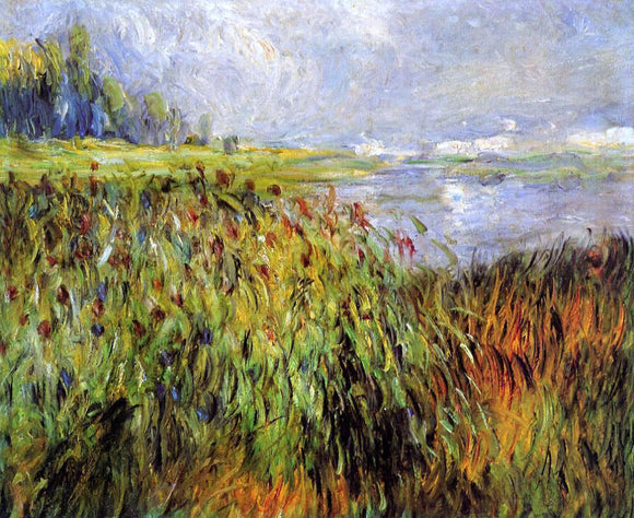  Pierre Auguste Renoir Bulrushes on the Banks of the Seine - Canvas Art Print