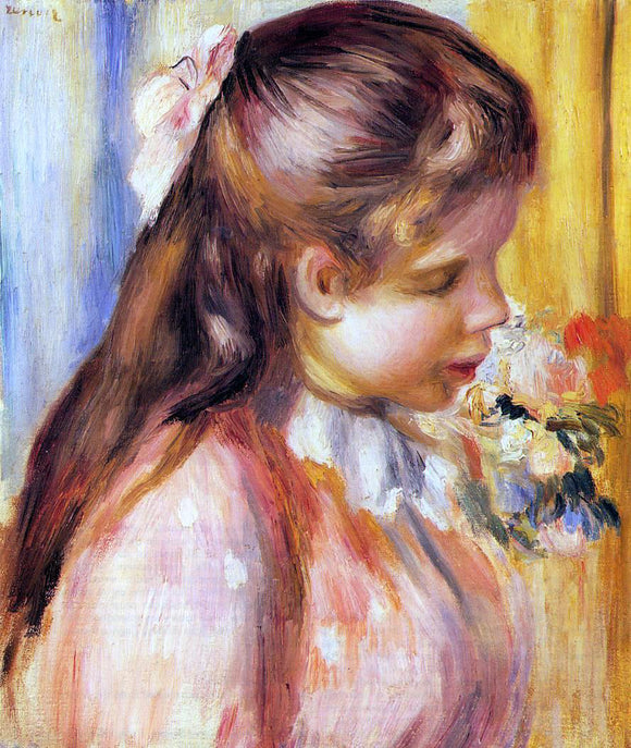 Pierre Auguste Renoir Bust of a Young Girl - Canvas Art Print