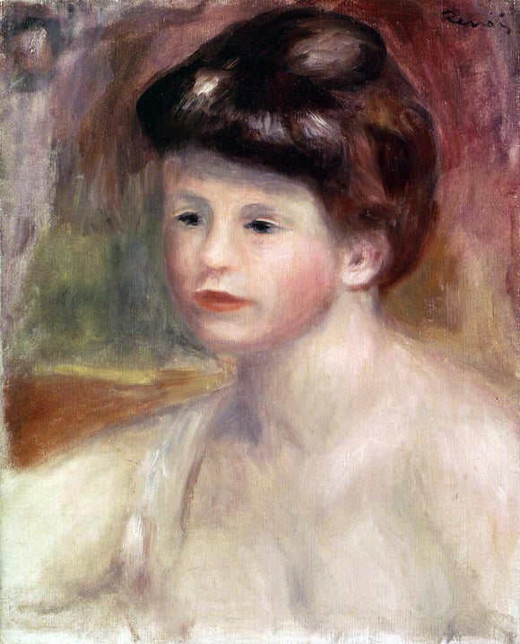  Pierre Auguste Renoir Bust of a Young Woman - Canvas Art Print