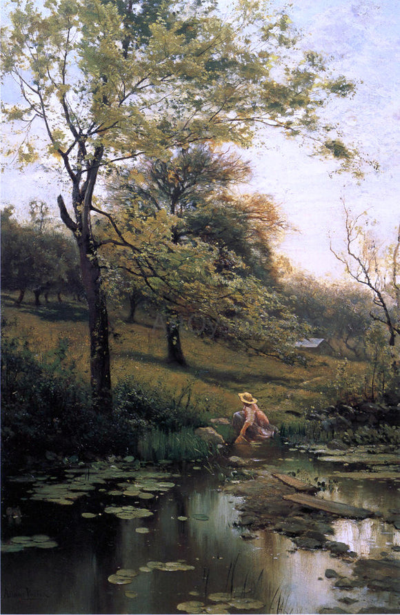  Arthur Parton By the Lily Pond - Canvas Art Print
