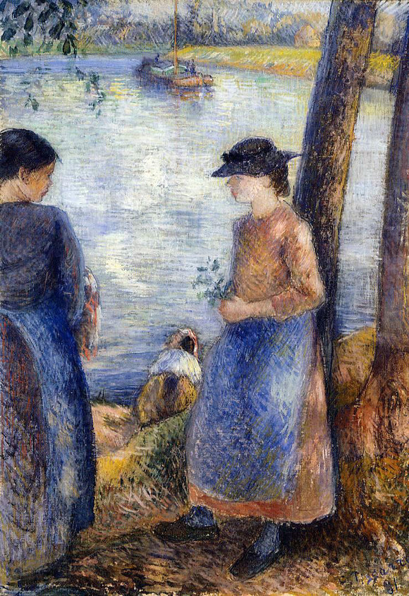  Camille Pissarro By the Water - Canvas Art Print