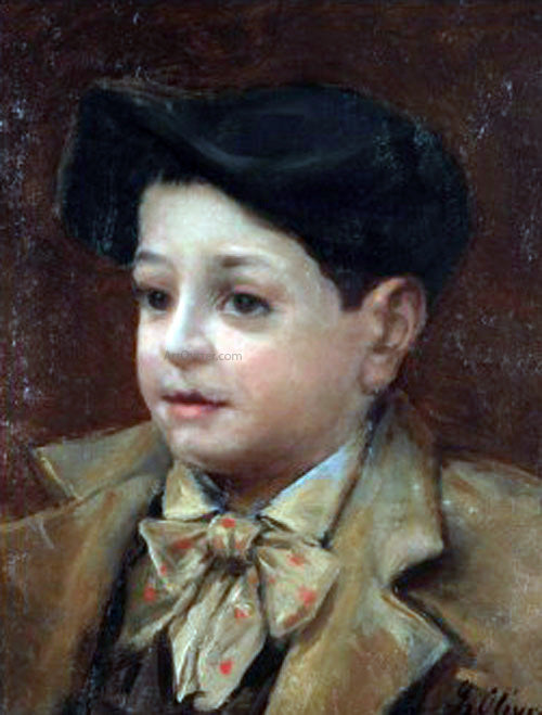  Eugenio Oliva Y Rodrigo Cabeza de nino - Canvas Art Print