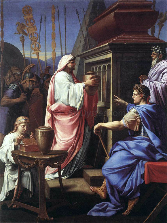  Eustache Le Sueur Caligula Depositing the Ashes of his Mother and Brother in the Tomb of his Ancestors - Canvas Art Print