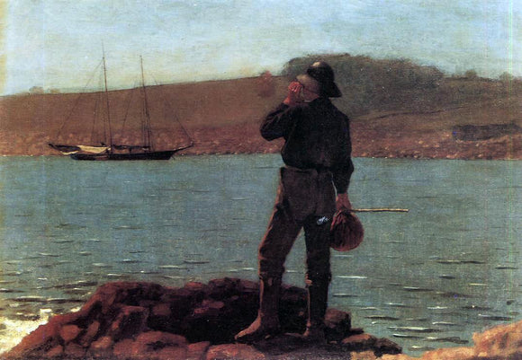  Winslow Homer Calling the Pilot (also known as Hailing the Schooner) - Canvas Art Print
