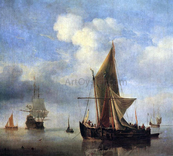  The Younger Willem Van de  Velde Calm Sea - Canvas Art Print