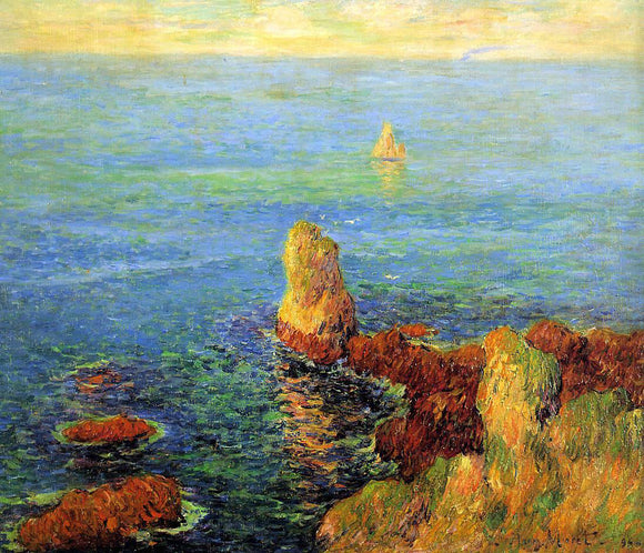  Henri Moret Calm Sea at L'Ile de Groux - Canvas Art Print