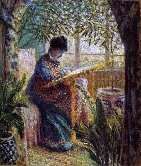 Claude Oscar Monet Camille Embroidering - Canvas Art Print