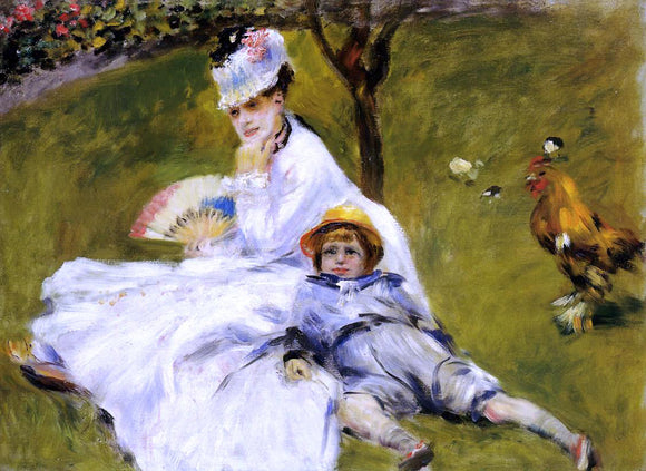  Pierre Auguste Renoir Camille Monet and Her Son Jean in the Garden at Argenteuil - Canvas Art Print