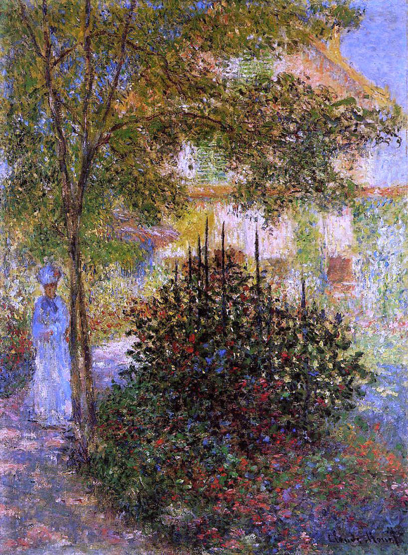  Claude Oscar Monet Camille Monet in the Garden at the House in Argenteuil - Canvas Art Print