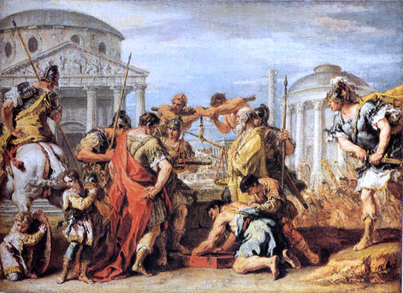  Sebastiano Ricci Camillus Rescuing Rome from Brennus - Canvas Art Print