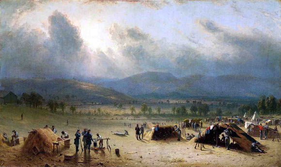 Sanford Robinson Gifford Camp of the Seventh Regiment, near Frederick, Maryland, in July 1863 - Canvas Art Print