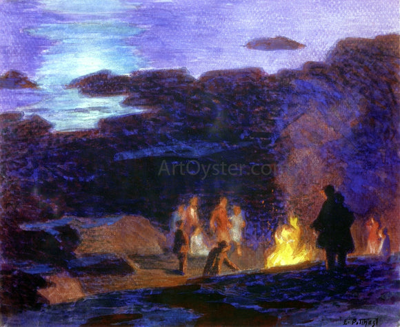  Edward Potthast Campfire - Canvas Art Print