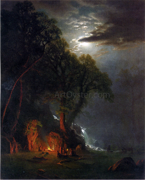  Albert Bierstadt Campfire Site, Yosemite - Canvas Art Print