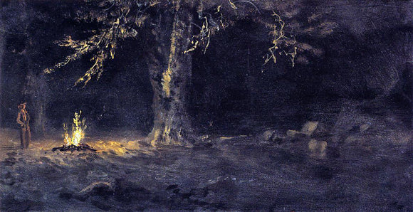  Albert Bierstadt Campfire, Yosemite Valley - Canvas Art Print