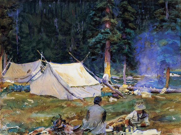  John Singer Sargent Camping at Lake O'Hara - Canvas Art Print