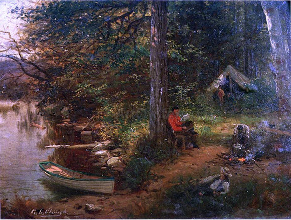  George Lafayette Clough Camping Out in the Adirondacks - Canvas Art Print