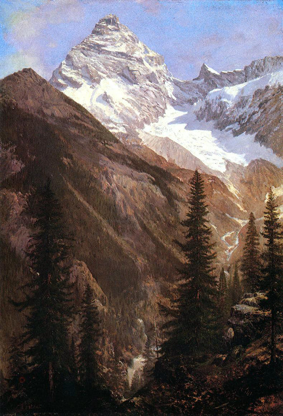  Albert Bierstadt Canadian Rockies, Asulkan Glacier - Canvas Art Print