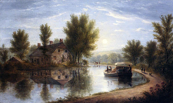  William Rickarby Miller Canal Scene, Susquehanna River - Canvas Art Print