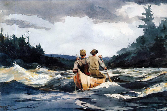  Winslow Homer Canoe in the Rapids - Canvas Art Print