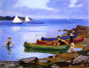  Edward Potthast Canoeing - Canvas Art Print