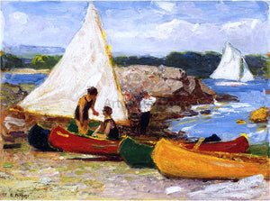  Edward Potthast Canoes and Sailboats - Canvas Art Print