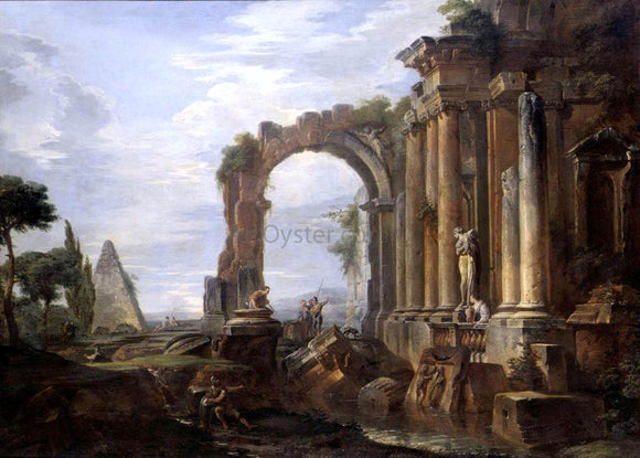  Giovanni Paolo Pannini Capriccio of Classical Ruins - Canvas Art Print