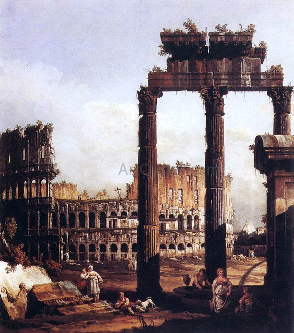  Bernardo Bellotto Capriccio with the Colosseum - Canvas Art Print