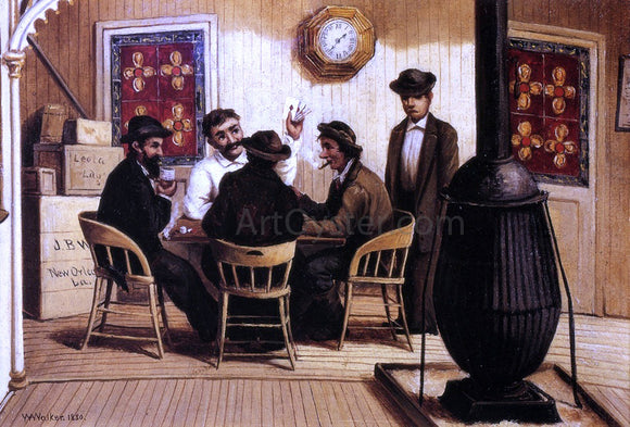  William Aiken Walker Card Players on the Steamboat - Canvas Art Print