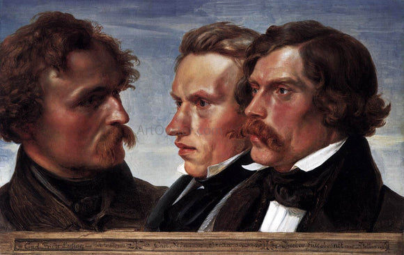  Julius Hubner Carl Friedrich Lessing, Carl Sohn, and Theodor Hildebrandt - Canvas Art Print