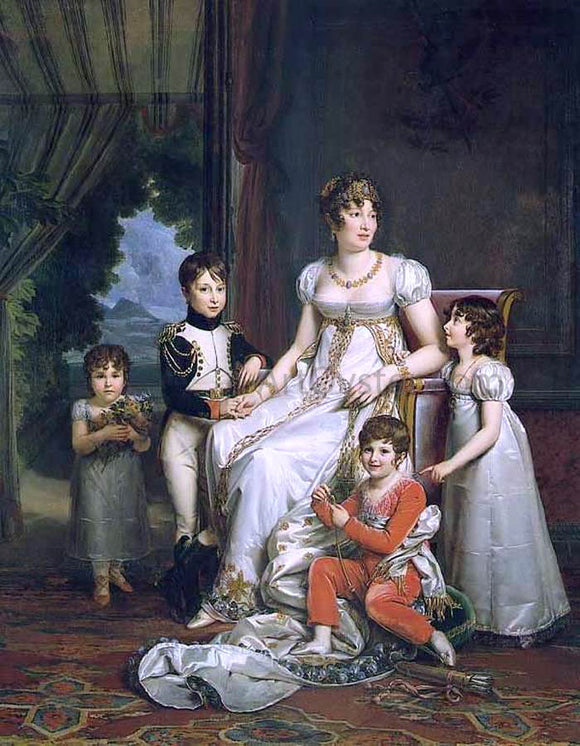  Baron Francois Gerard Caroline Bonaparte, Queen of Naples, and Her Children - Canvas Art Print