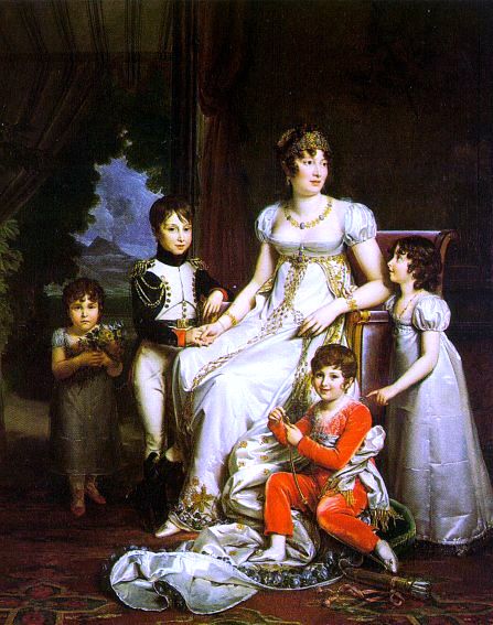  Baron Francois Gerard Caroline Murat and her Children - Canvas Art Print