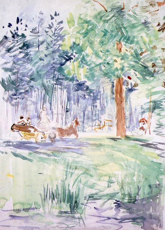  Berthe Morisot Carriage in the Bois de Boulogne - Canvas Art Print