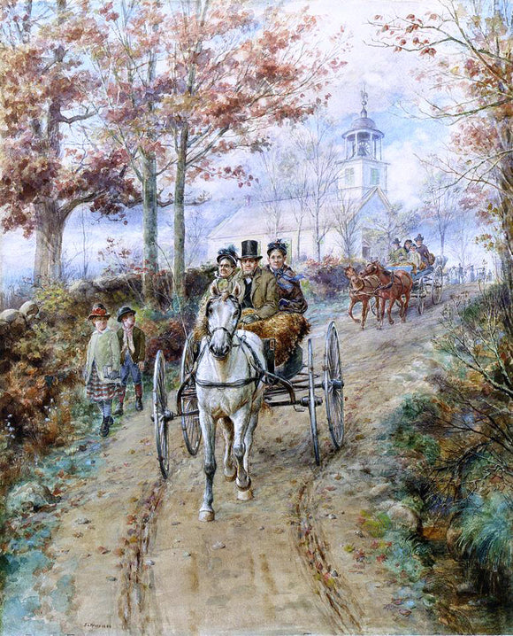  Edward Lamson Henry A Carriage Ride - Canvas Art Print
