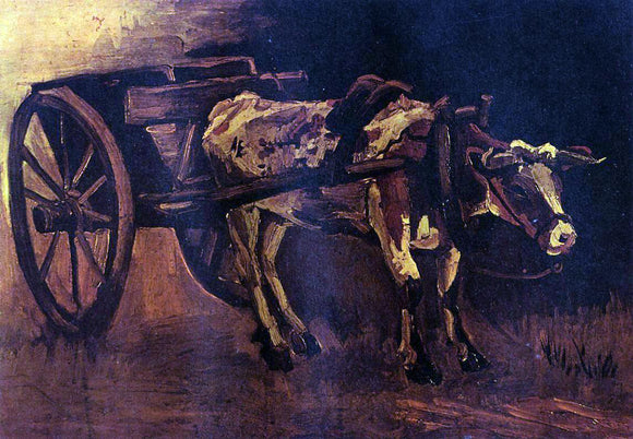  Vincent Van Gogh The Cart with Red and White Ox - Canvas Art Print