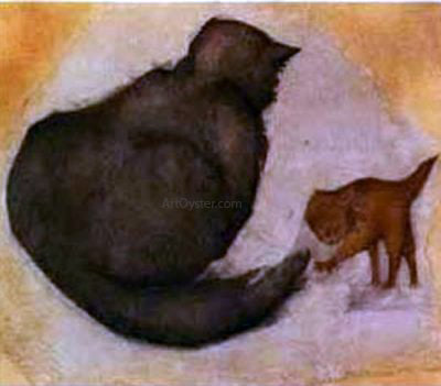  Sir Edward Burne-Jones Cat and Kitten - Canvas Art Print