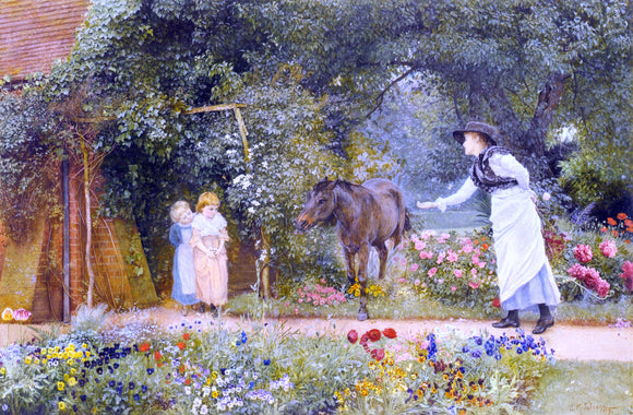  Edward Killingworth Johnson Catching the Pony - Canvas Art Print