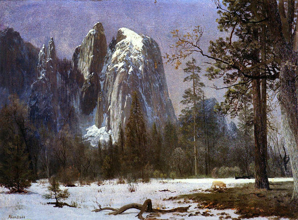  Albert Bierstadt Cathedral Rocks, Yosemite Valley, Winter - Canvas Art Print