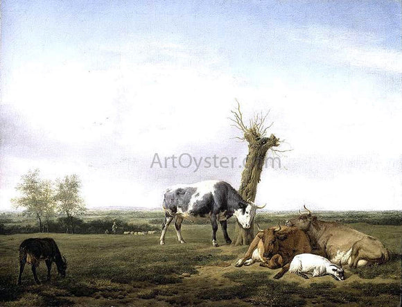  Adriaen Van de Velde Cattle and Goats in a Meadow - Canvas Art Print