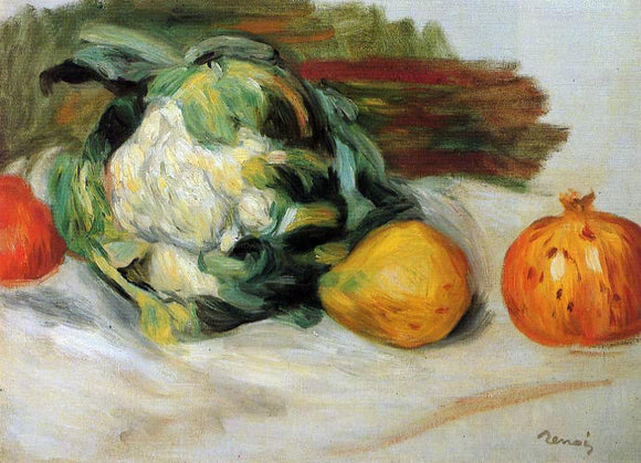  Pierre Auguste Renoir Cauliflower and Pomegranates - Canvas Art Print