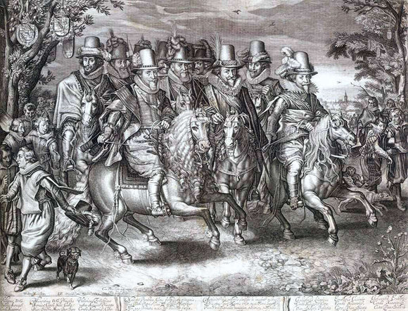 Willem Jacobsz Delff Cavalcade of Eleven Princes of Orange-Nassau - Canvas Art Print