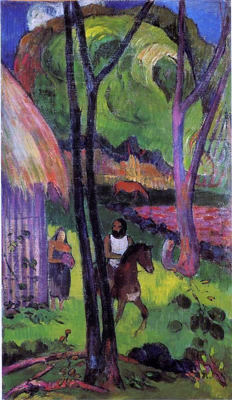  Paul Gauguin Cavalier devant la case - Canvas Art Print