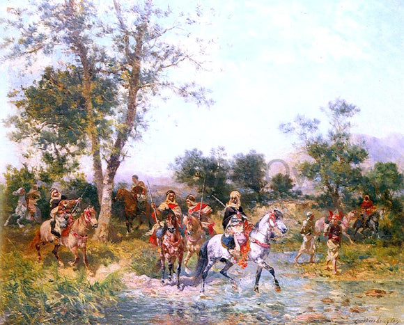  Georges Washington Cavaliers Arabes A L'Abreuvoir - Canvas Art Print