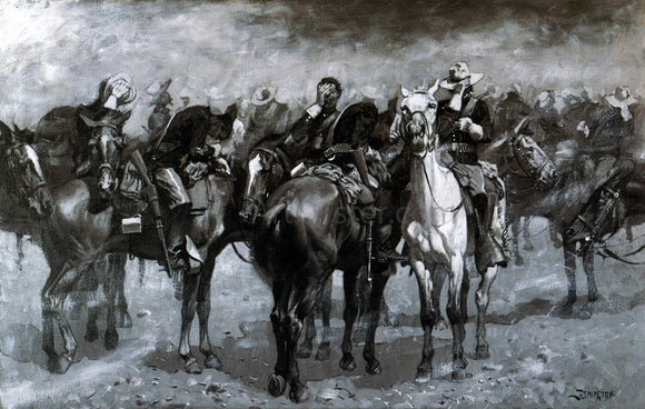  Frederic Remington Cavalry in an Arizona Sandstorm - Canvas Art Print
